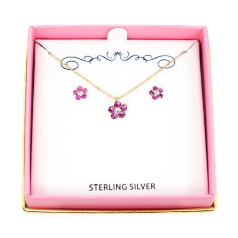 18K Gold/Sterling Silver Childrens Crystal